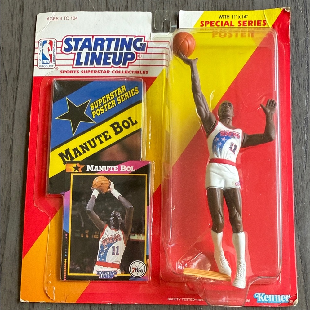 Starting Lineup Manute Bol Action Figure with Poster Series